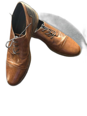Restoration Mens Oxford Lowry Dress Shoes Size 13M Brown Two Toned Cap Toe Lace